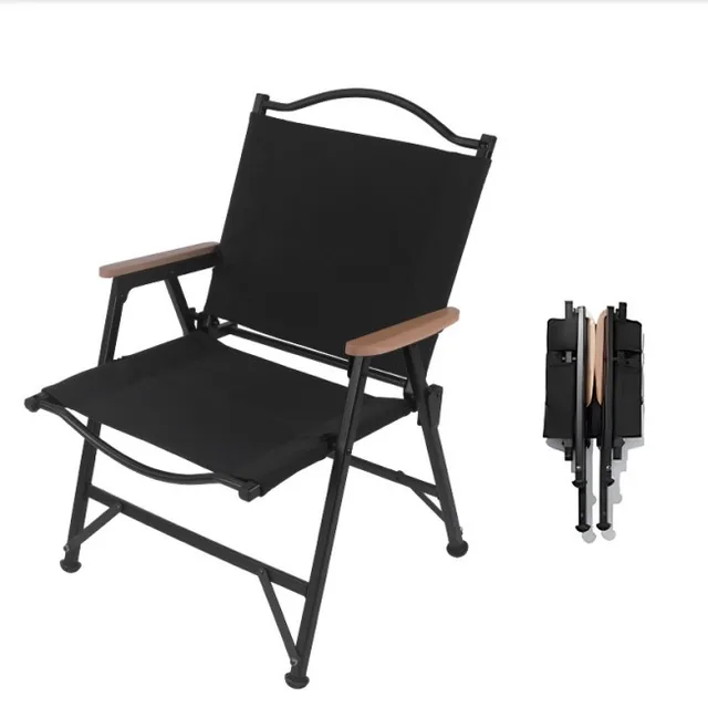 Foldable Chair Portable Camping Chairs Kermit Portable Folding Chair Compact Camping Chair for Camping Picnic Park, (Black Large)