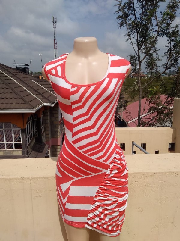 Stripped bodycon dress