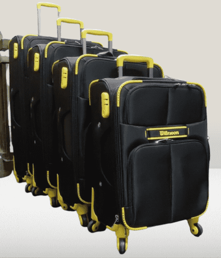 NEW DESIGN 4PC 4 WHEEL MATERIAL TRAVELLING BAG