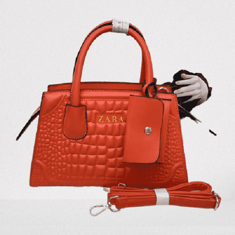 2 IN 1 HIGH QUALITY ZARA DESIGN MIDHAND SLING BAG-RED