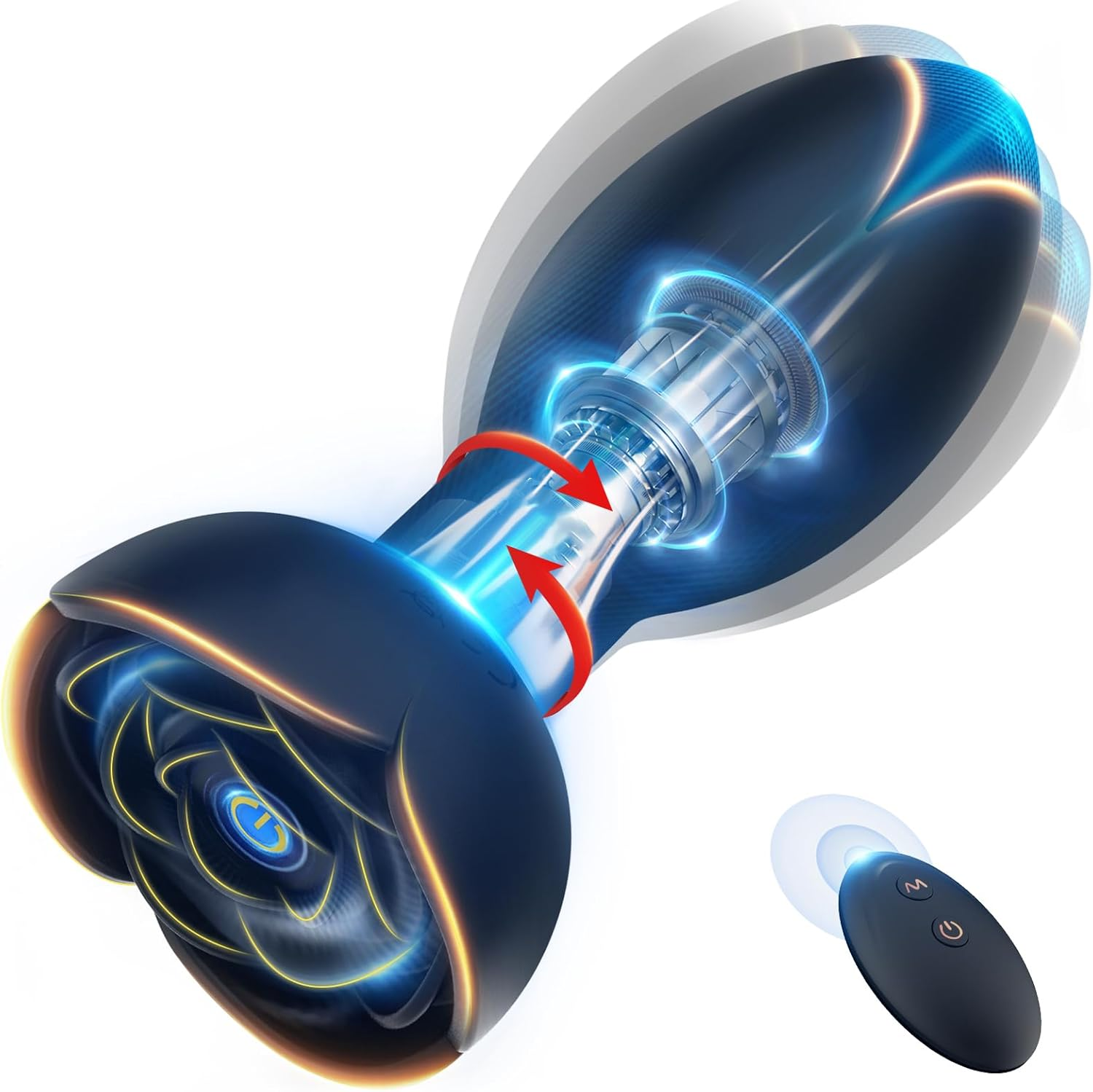 Butt Plug Vibrator with Remote Control, Adult Sex Toys for Men Women, Prostate Massager with 10 Rotation Vibration Modes