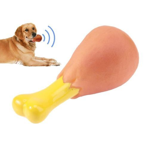 Dog Toy Chicken Bone Shaped Chewing Pet Toys Strong Silicone Plastic (2 Pack/pieces)