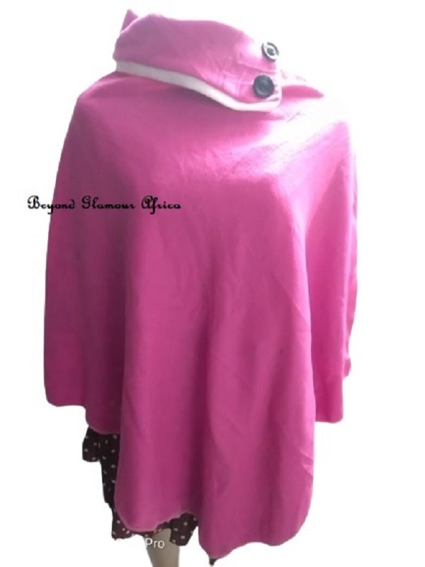 Womens Pink Cotton Poncho