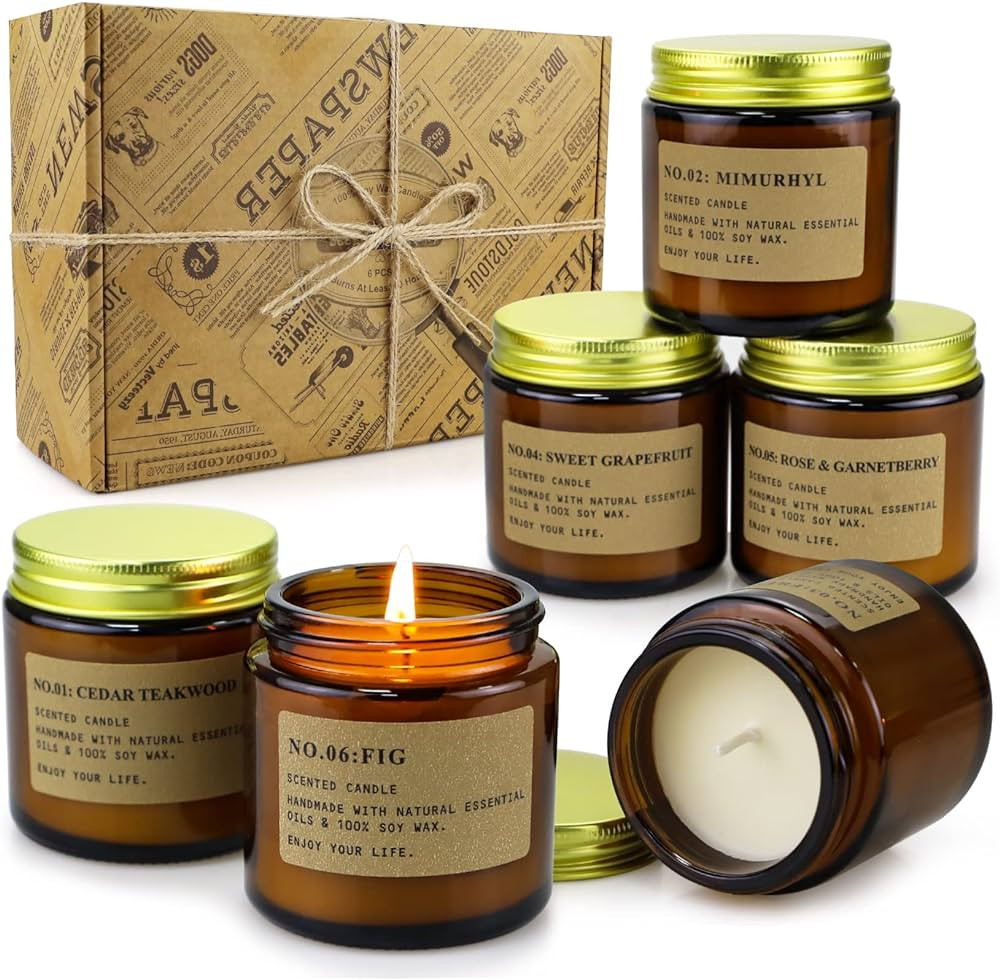 100% soy wax scented candles with petals gift set