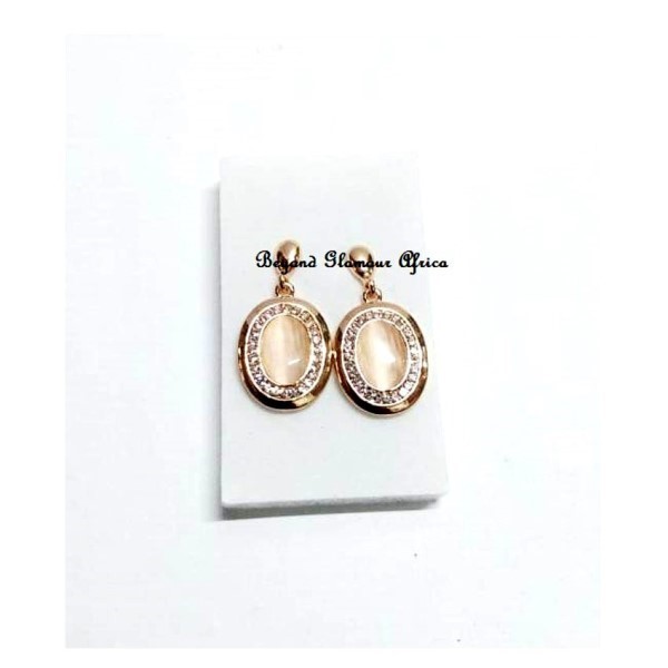 Womens Round Gold Tone Earrings