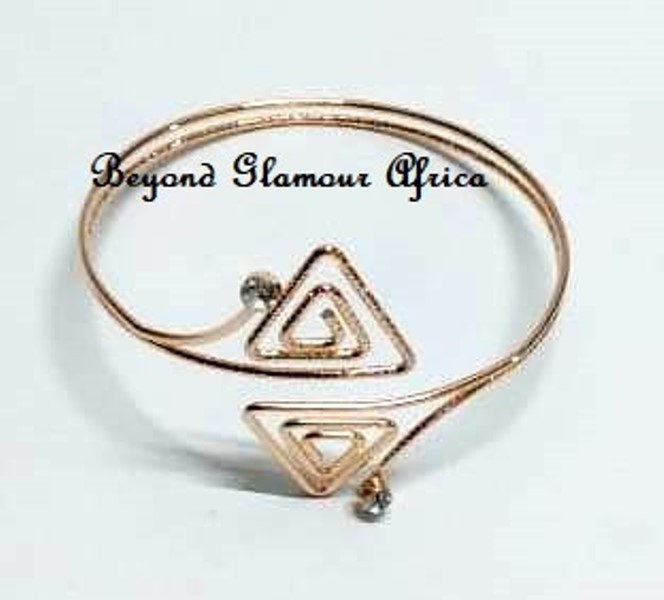 Womens Gold tone armlet triangular  arm bracelet