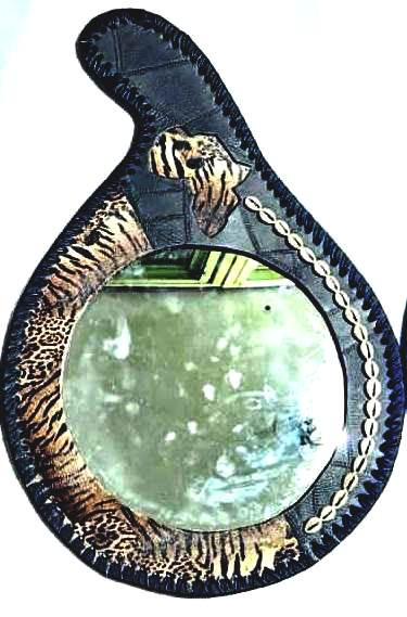 Brown Leather Africa Mirror