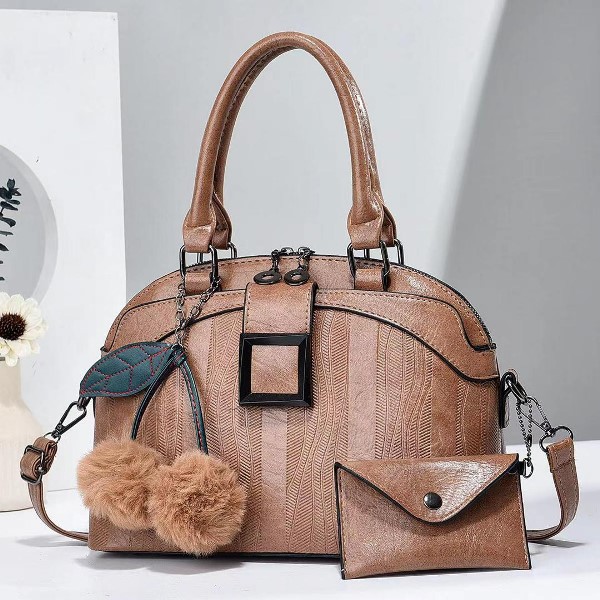 2 IN 1 HIGH CLASS LADIES HANDBAG BROWN
