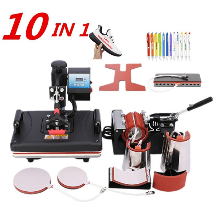 10 IN 1 SINGLE DISPLAY COMBO HEAT PRESS MACHINE