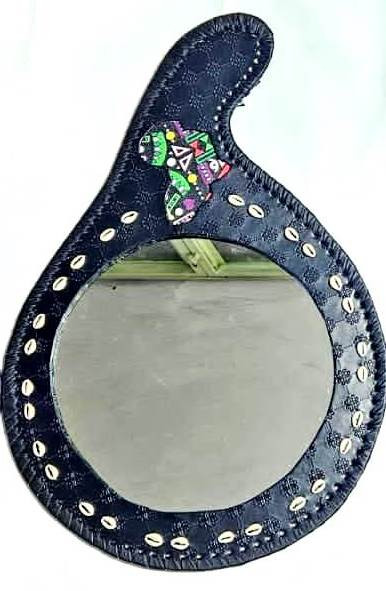 Black Leather Africa Mirror