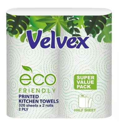 Velvex kitchen Towel Eco-friendly Twin pack 24s
