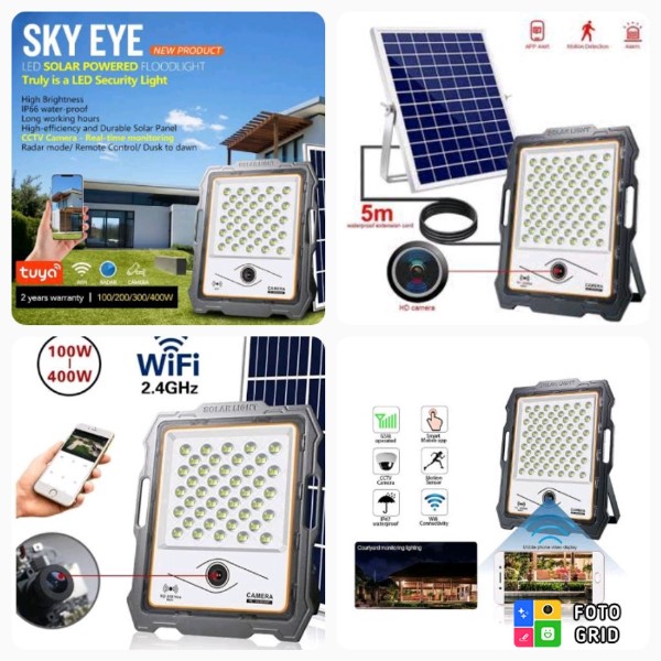 Solar Floodlight With Solar CCTV Camera