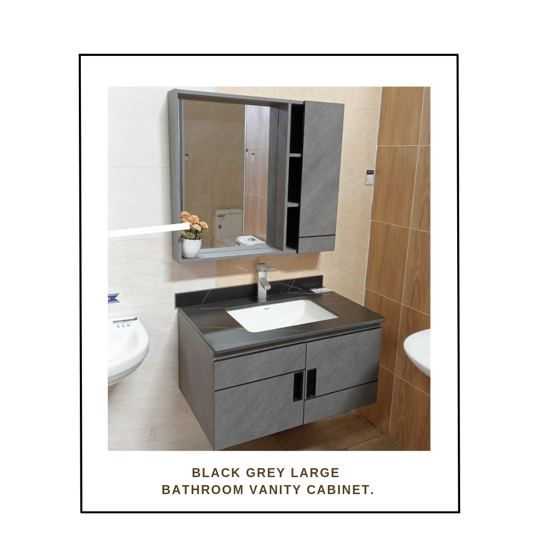 Black & Grey 3Pc Vanity Bathroom Cabinet set.