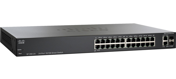 24 port Cisco SF 200-24 port 10100 smart managed Switch