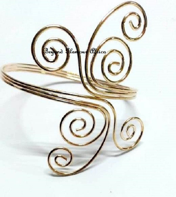 Womens Gold tone armlet arm bracelet