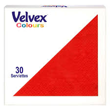 Velvex Deep Colour Chilli Red Serviettes 33cm