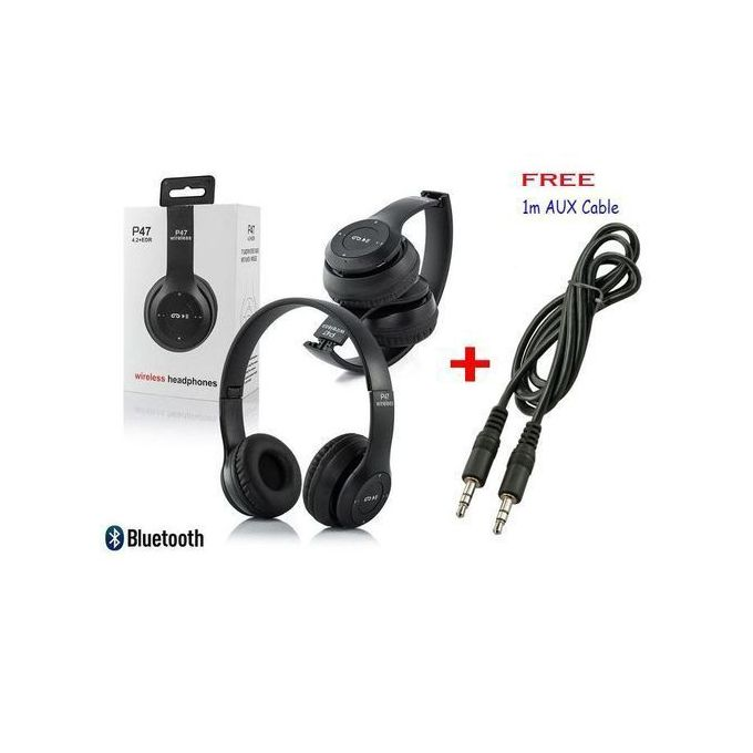 Original P47 GAMMING Bluetooth Headphone & Aux Cable