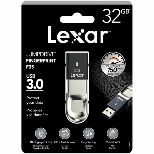Lexar 32GB Lexar Fingerprint F35 USB 3.0 Flash Drive
