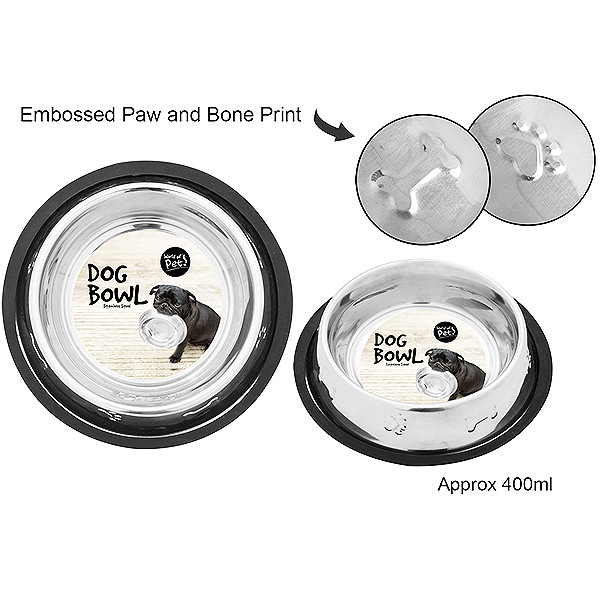 STAINLESS STEEL BOWL FOR DOG WORLD OF PETS NON - SLIP