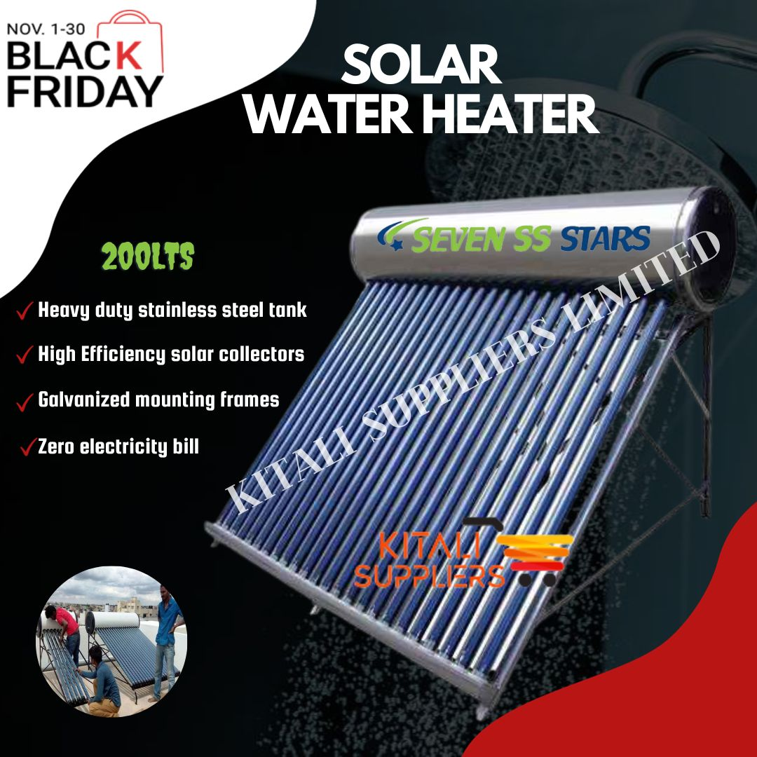 Seven SS Stars Solar Water Heater System 200L 50x30x30 cm