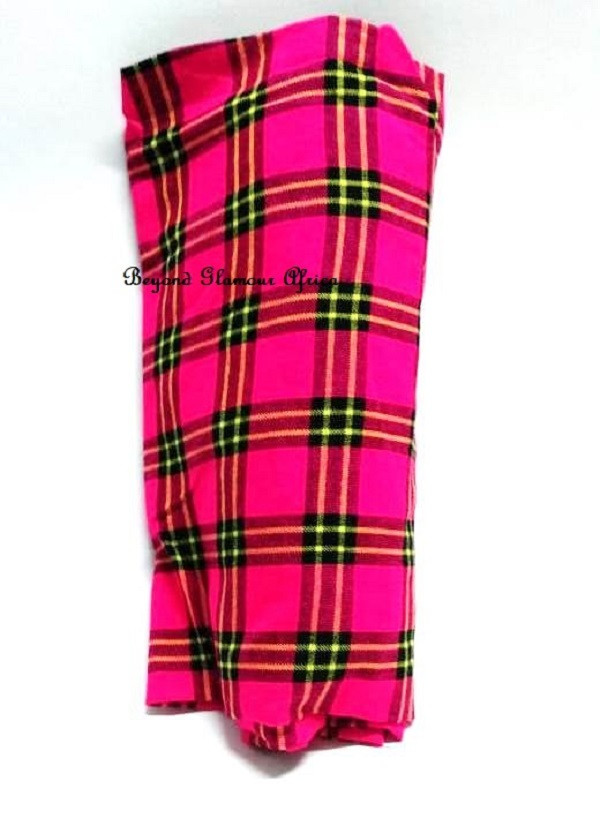Maasai Pink and Yellow traditional shuka