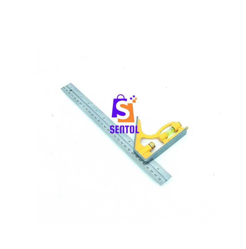 12 inch 300mm Stainless Steel Combination Square with Built-In Spirit Level