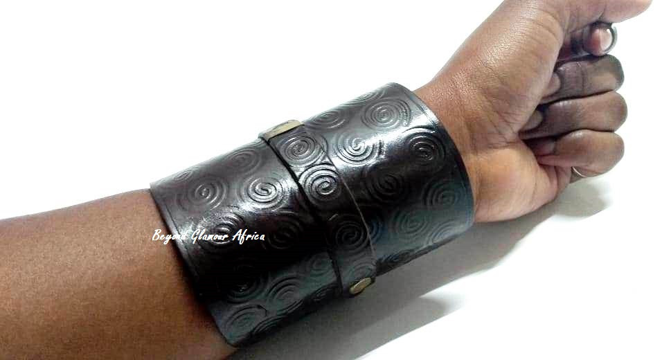 Brown Long Biker Cuff Bracelet