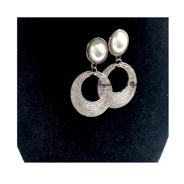 Womens Glitter Silver Earrings