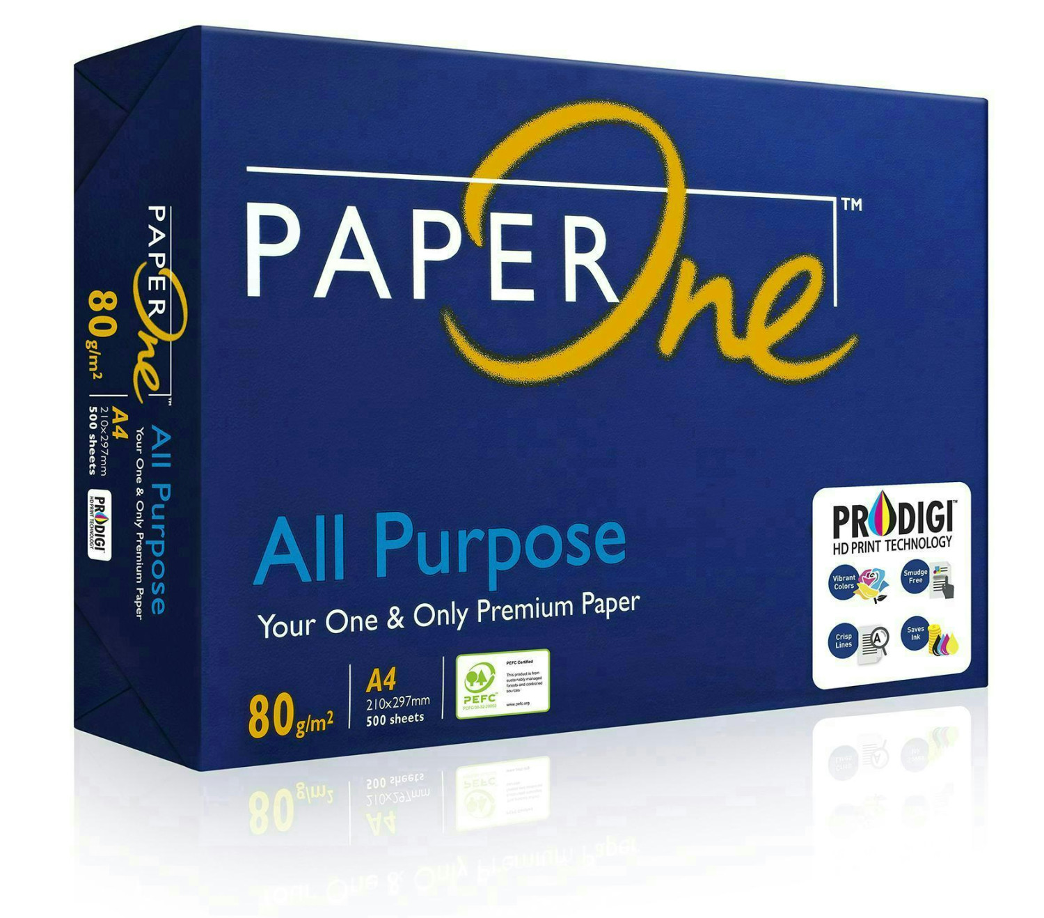PaperOne All Purpose Premium Copy Paper, 80 GSM, A4 Size, 500 sheets ream