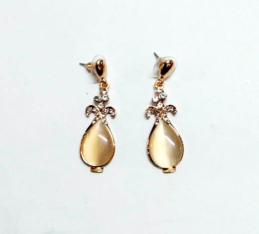 Womens Flower Gold Tone Earrings