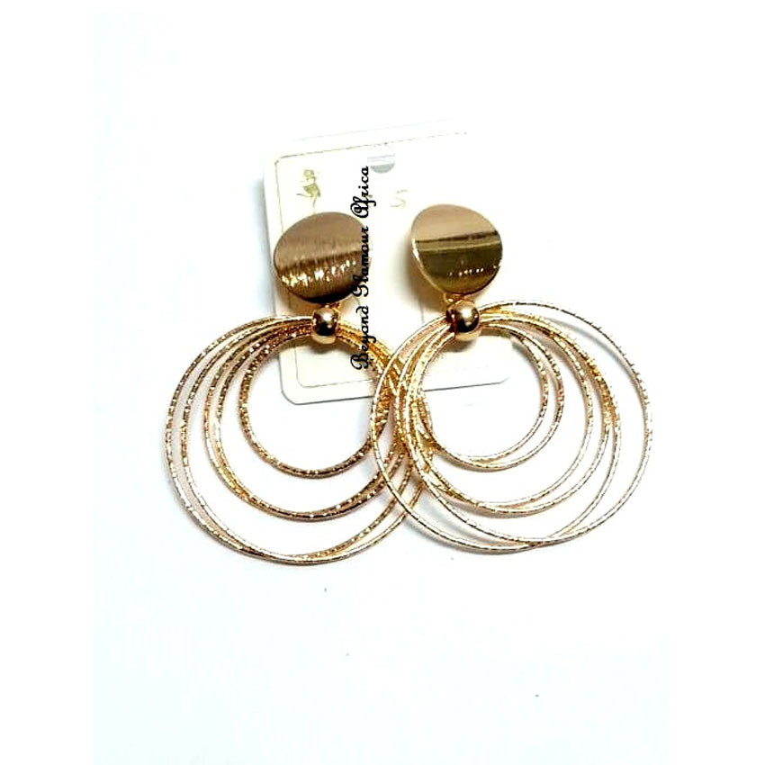 Ladies Gold Tone  multi strand loop earrings