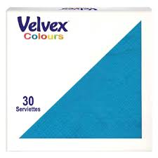 Velvex Deep Colour Caribbean Blue Serviettes 33cm