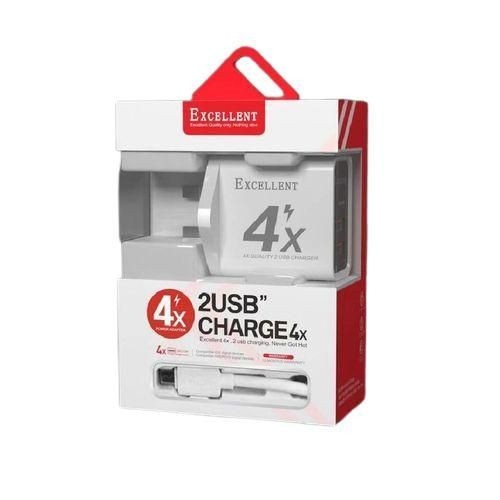 Excellent 4X 2 USB Port Charger