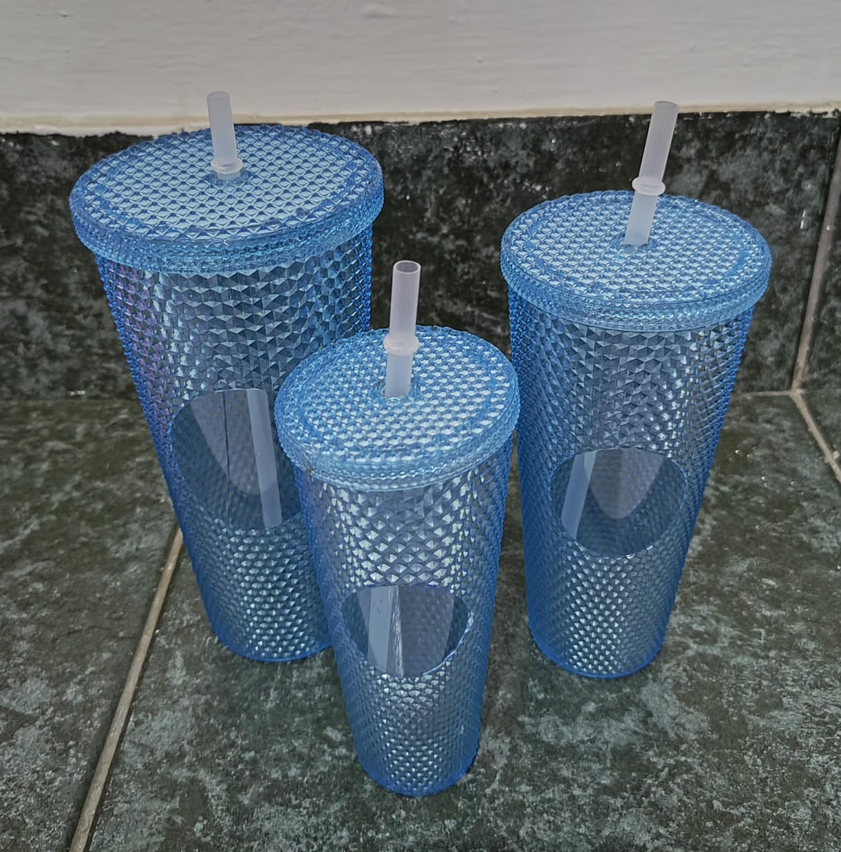 3in1 Starbucks studded tumbler set Sky Blue