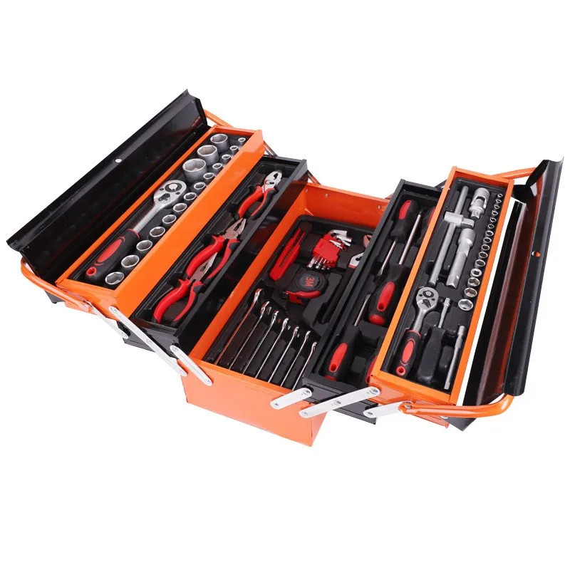 168-piece iron box handheld cross-border hardware auto repair combination ratchet wrench storage tool box set