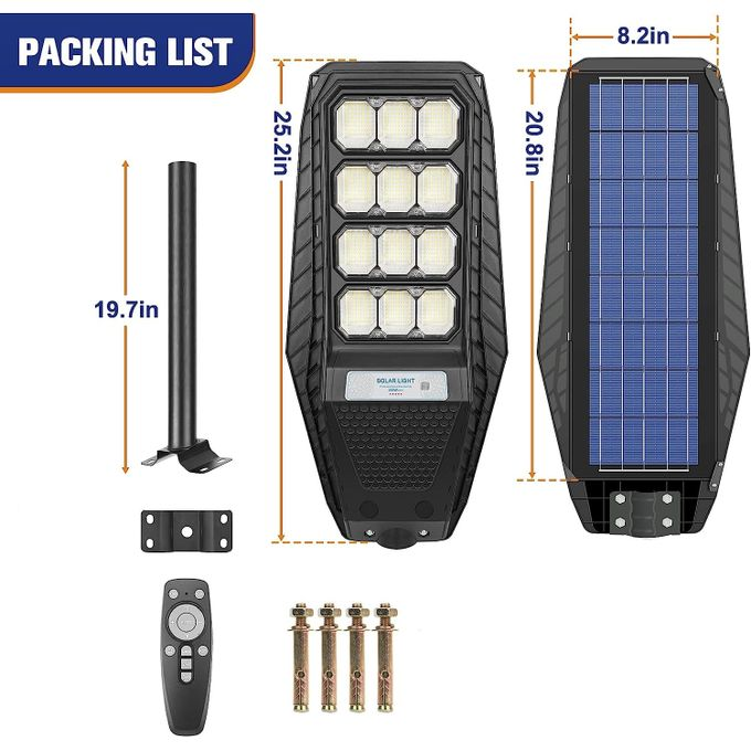 200W /480LED Solar Street Security Flood Light With Wall Bracket
