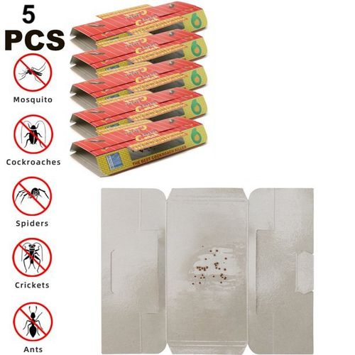 Expert 5PCS Cockroach Trap W/Bait Roach Traps Indoor Home Glue Sticky Bait Catcher