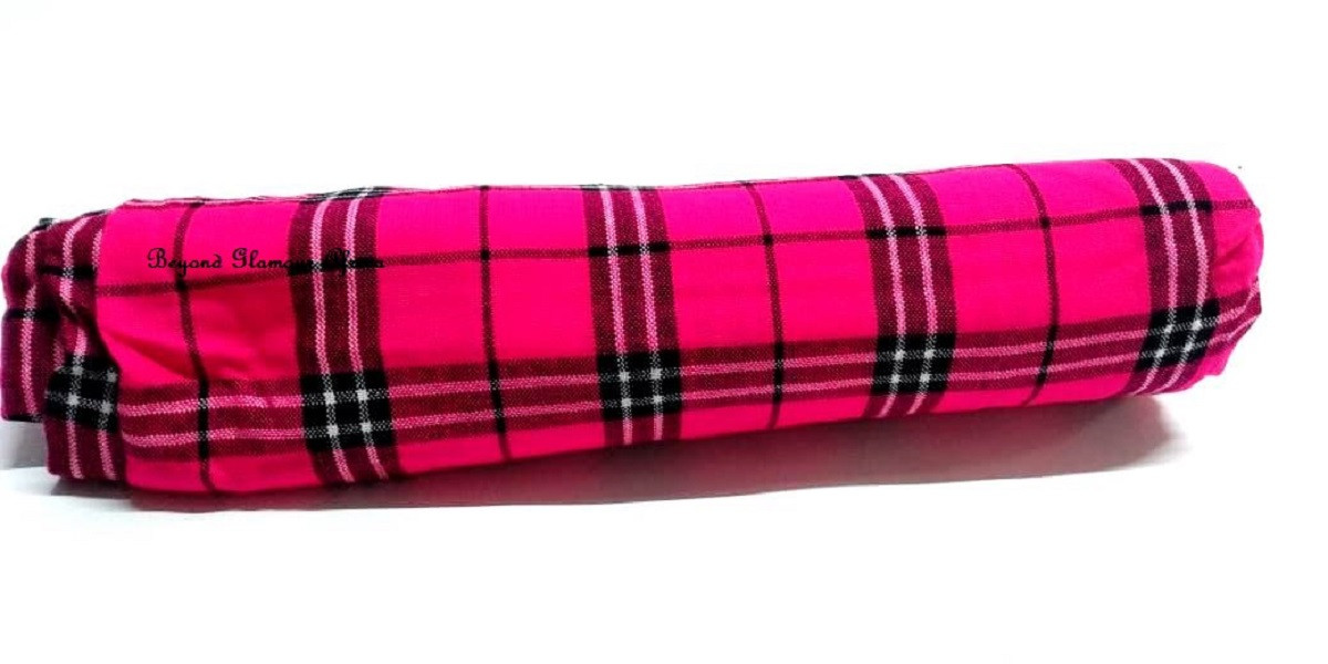 Pink and black maasai traditional shuka