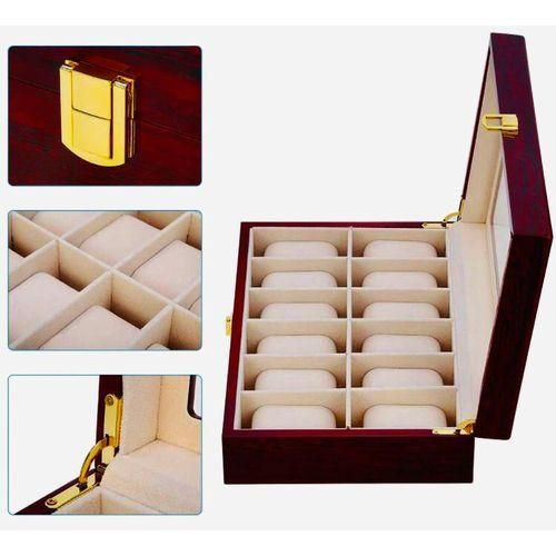 12 Slots Wooden Watch Display /Watch organizer