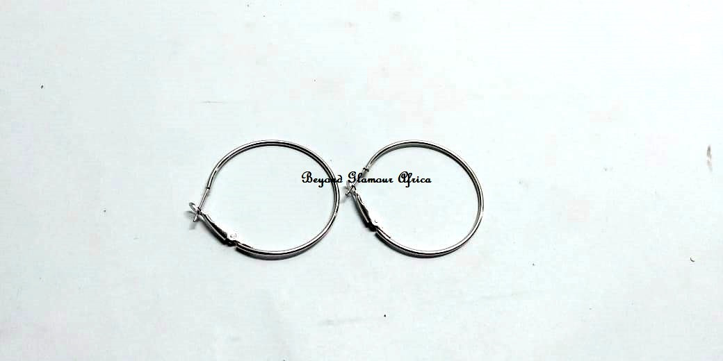 Womens Classic Silver Loop earrings