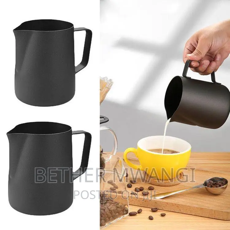 Black Milk Frothing Pitcher Steaming Cup