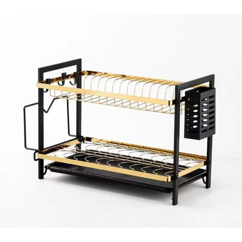 2 TIER GOLDEN DISHRACK