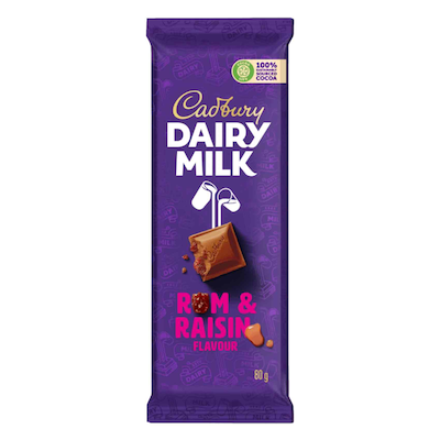 Cadbury Dairy Milk Rum And Raisin Chocolate 80X24G
