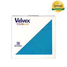 Velvex Deep Colour Caribbean Blue Serviettes 38cm