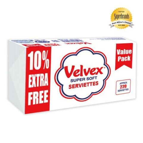 Velvex White Serviettes Value Pack