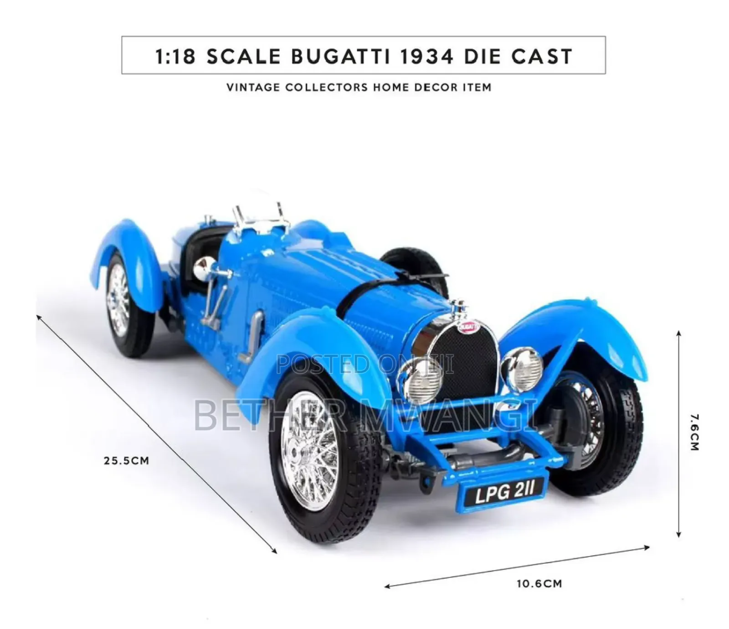 1.18 Scale Bugatti 1934 Die Cast