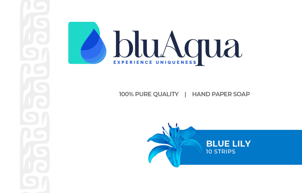 Blu Aqua Hand Paper Soap Blue Lily
