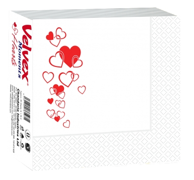 Velvex Moments Hearts Serviettes