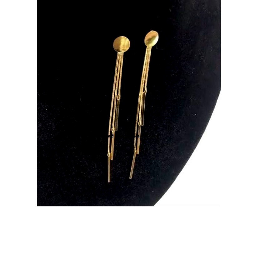 Womens Gold Tone Tassel Dangle Earrings