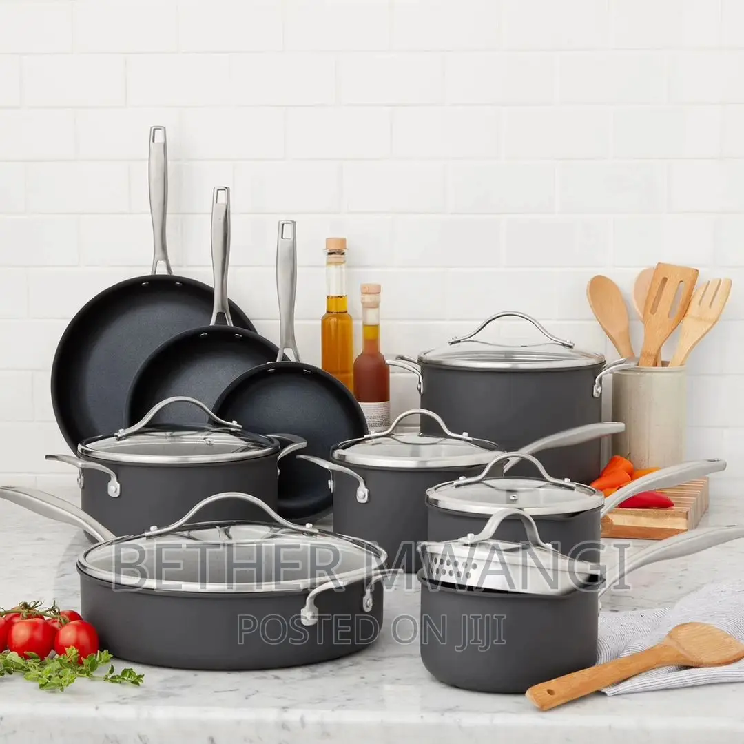 15- Piece Hard Anodized Aluminum Cookware Set.